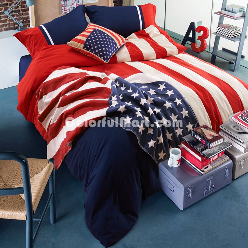 American Pie Blue Bedding Dorm Bedding Discount Bedding Modern Bedding Gift Idea - Click Image to Close