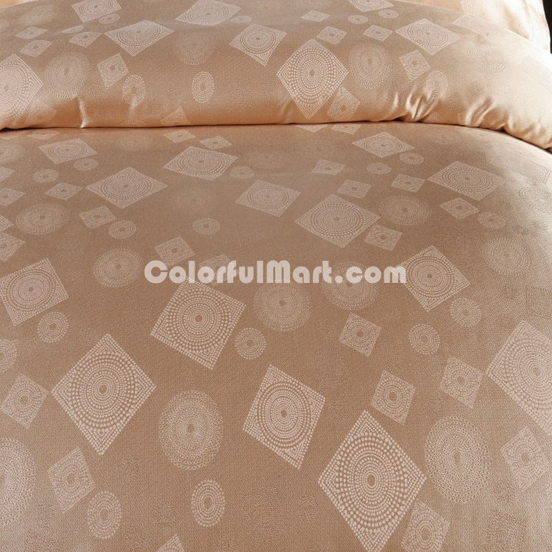 Glory Of Life Golden Jacquard Damask Luxury Bedding - Click Image to Close