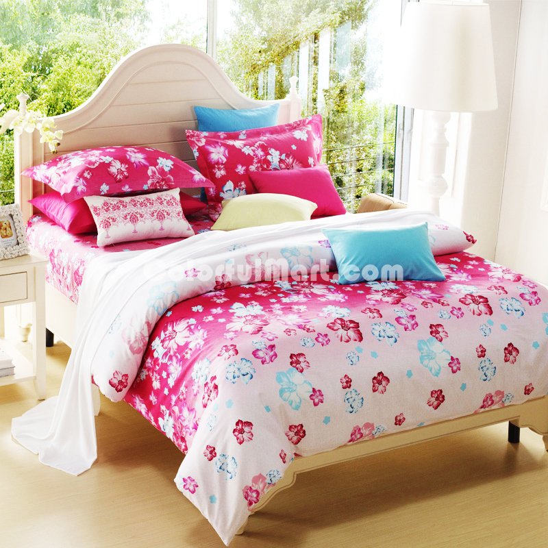 Flowers Words Modern Bedding Sets - Click Image to Close
