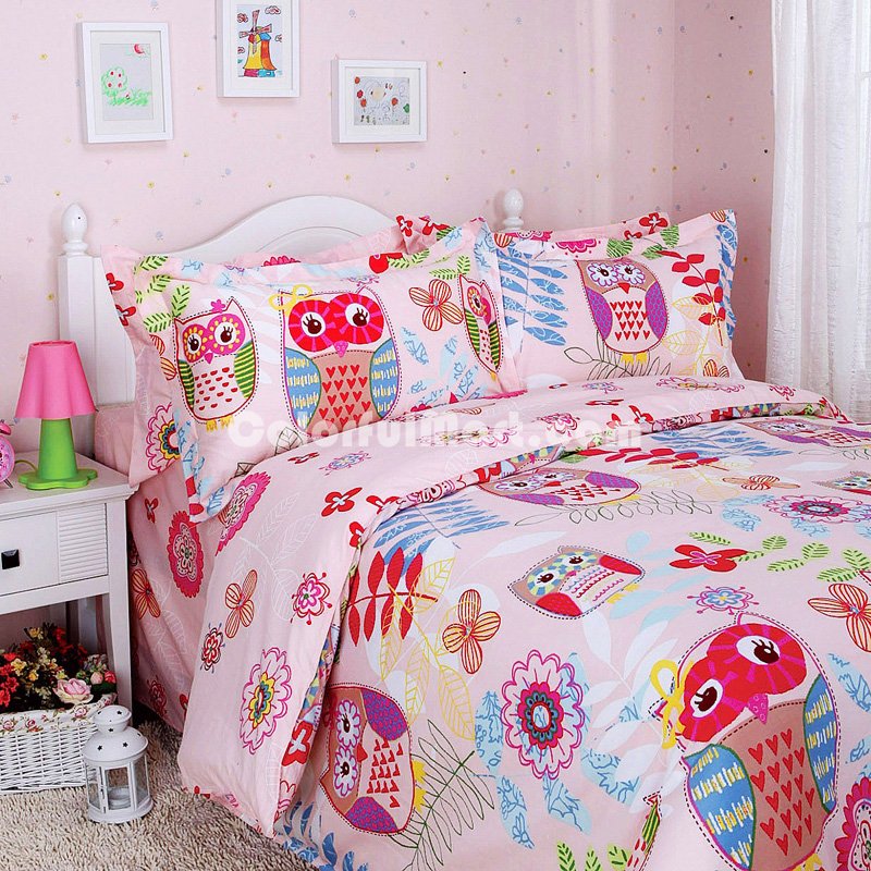 Owl Kids Bedding Sets For Girls - Click Image to Close