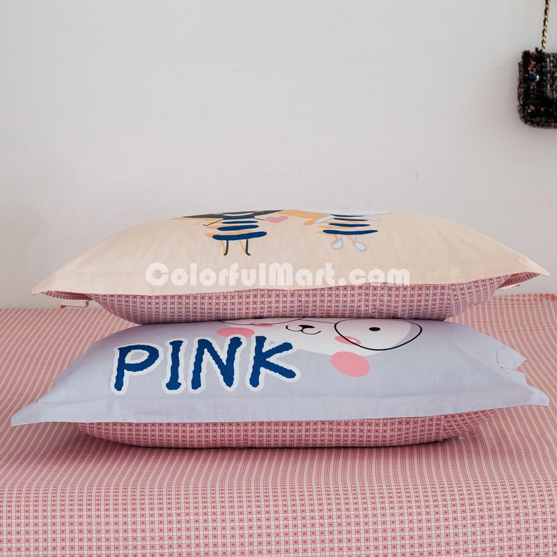 Rabbit Sisters 100% Cotton Pillowcase, Include 2 Standard Pillowcases, Envelope Closure, Kids Favorite Pillowcase - Click Image to Close