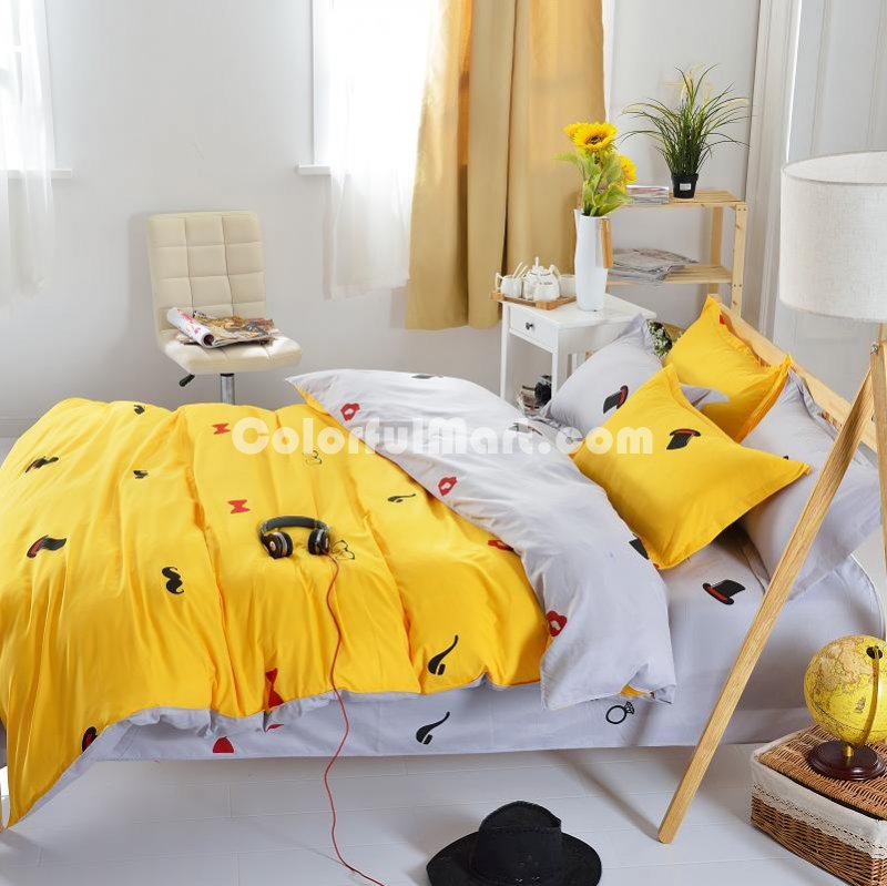 Magic Yellow Bedding Set Duvet Cover Pillow Sham Flat Sheet Teen Kids Boys Girls Bedding - Click Image to Close