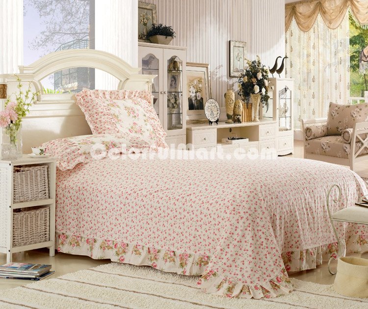 Flower Sea Red Girls Bedding Sets - Click Image to Close