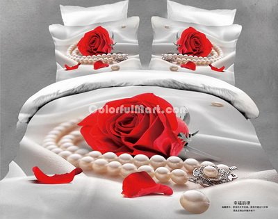 Happy Rhythm Red Bedding Rose Bedding Floral Bedding Flowers Bedding