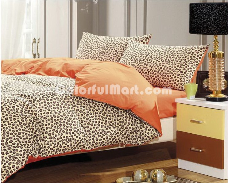 Style Orange Cheetah Print Bedding Sets - Click Image to Close