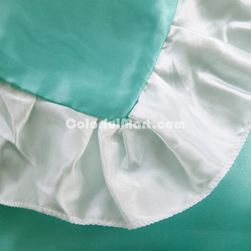 Water Blue And White Silk Duvet Cover Set Teen Girl Bedding Princess Bedding Set Silk Bed Sheet Gift Idea - Click Image to Close