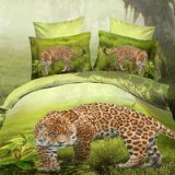 Leopard On The Grass Green 3d Bedding Luxury Bedding