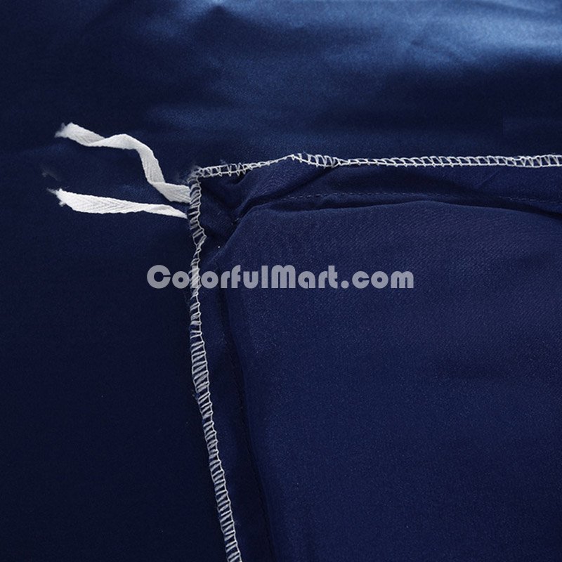 Pure Enjoyment Navy Blue Silk Bedding Silk Duvet Cover Set - Click Image to Close