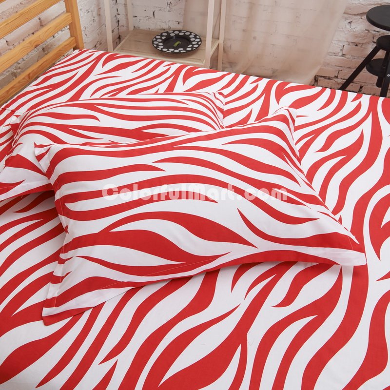 Zebra Print Red Bedding Kids Bedding Teen Bedding Dorm Bedding Gift Idea - Click Image to Close