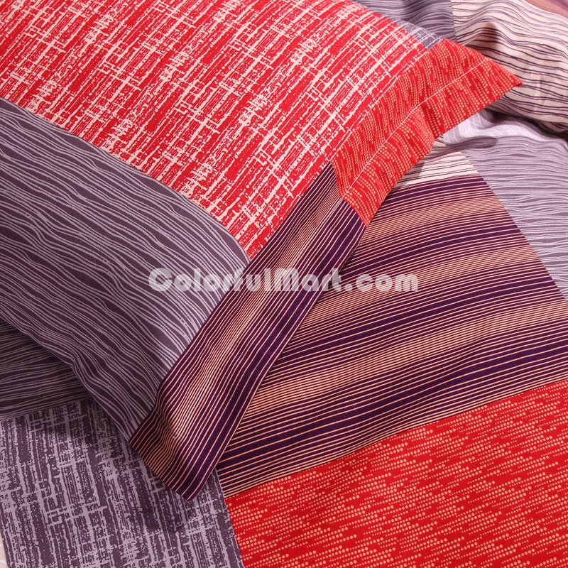 Red And Grey Cheap Modern Bedding Sets - Click Image to Close