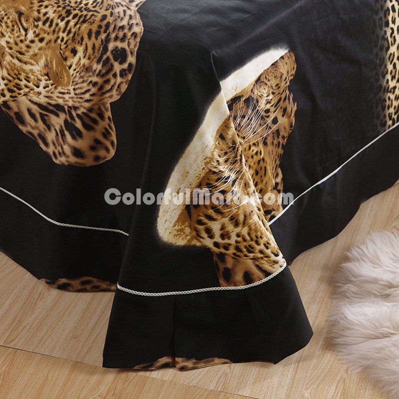 Gift Ideas Leopard Black Bedding Sets Teen Bedding Dorm Bedding Duvet Cover Sets 3D Bedding Animal Print Bedding - Click Image to Close