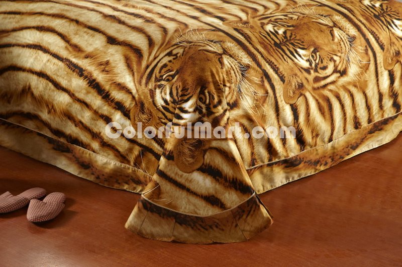 Powerful Tiger Yellow Bedding 3d Duvet Cover Set - Click Image to Close