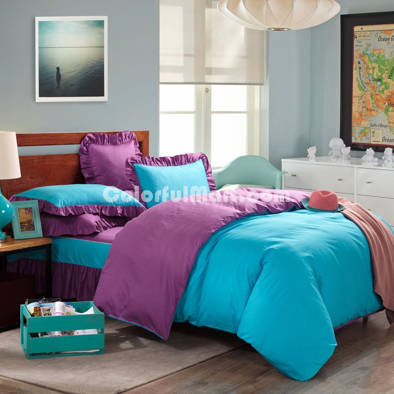 Blue And Purple Modern Bedding Cotton Bedding - Click Image to Close