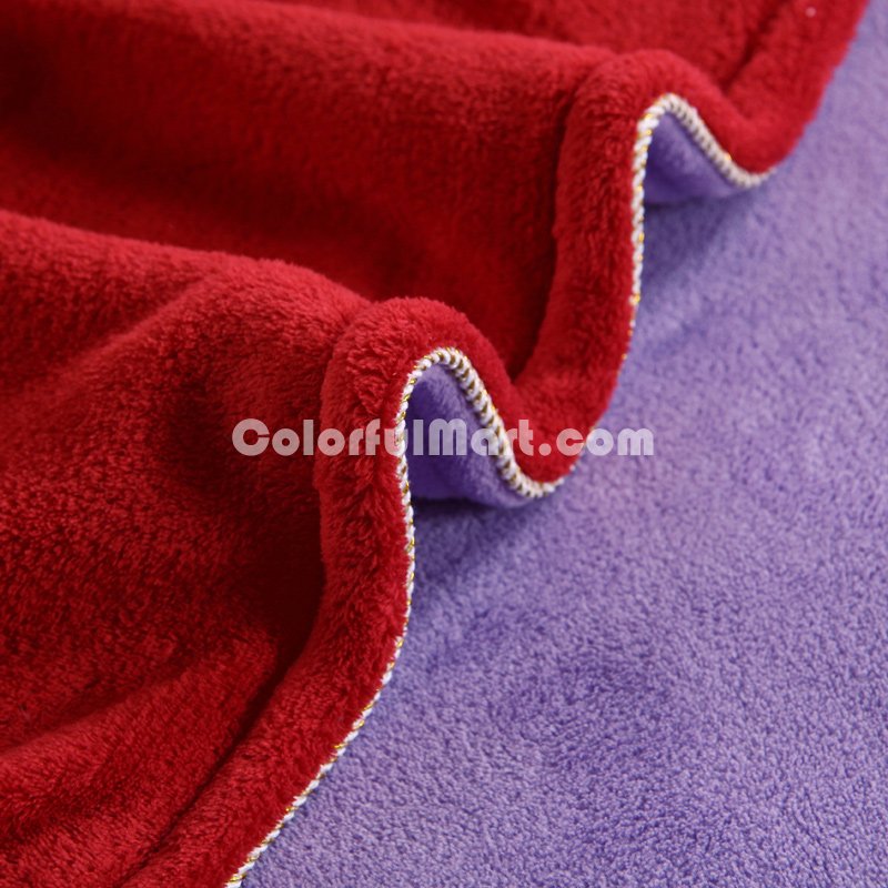 Red Purple Coral Fleece Bedding Teen Bedding - Click Image to Close