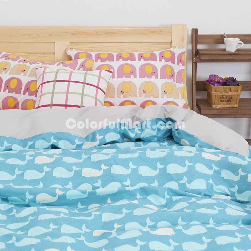 Whale Blue Bedding Teen Bedding Kids Bedding Dorm Bedding Gift Idea - Click Image to Close