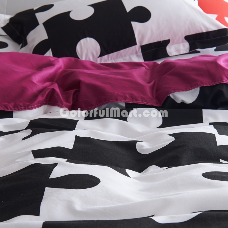 Jigsaw Puzzles Black Bedding Kids Bedding Teen Bedding Dorm Bedding Gift Idea - Click Image to Close