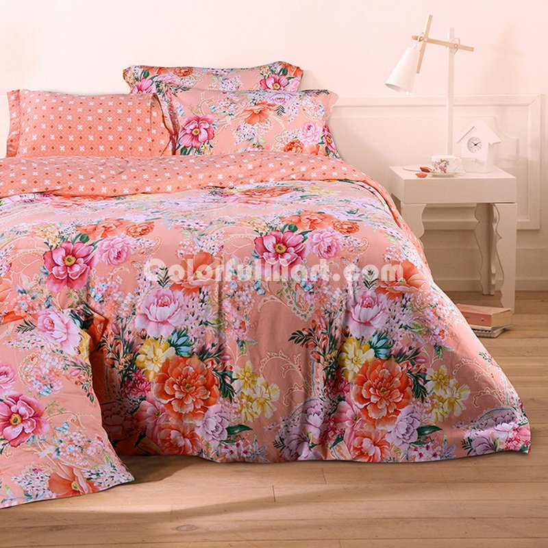 Follow The Scent Orange Bedding Set Modern Bedding Collection Floral Bedding Stripe And Plaid Bedding Christmas Gift Idea - Click Image to Close