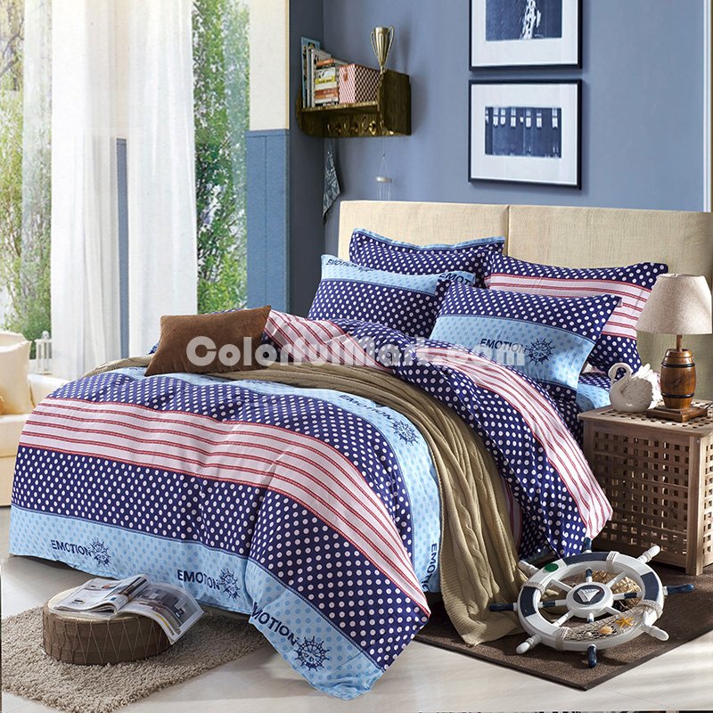Emotion Blue Bedding Modern Bedding Cotton Bedding Gift Idea - Click Image to Close
