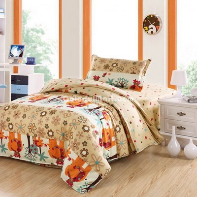 Elephants And Forest Coffee 3 Pieces Girls Bedding Sets