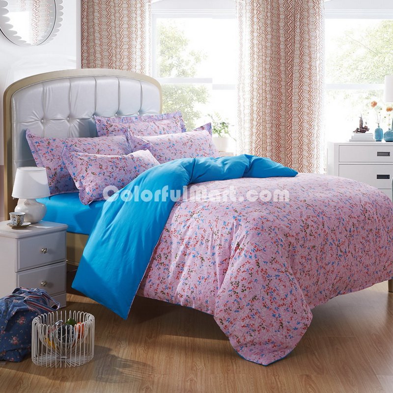 Romantic Melody Cyan Garden Bedding Flowers Bedding Girls Bedding - Click Image to Close