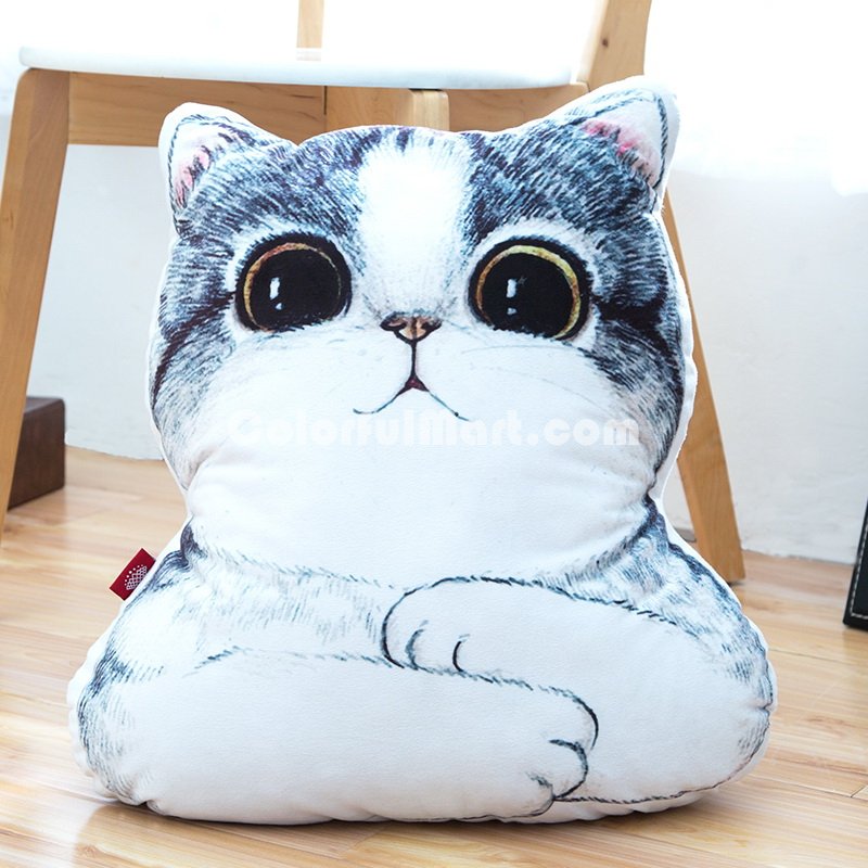 Fat Cat White Pillow Decorative Pillow Throw Pillow Couch Pillow Accent Pillow Best Pillow Gift Idea - Click Image to Close