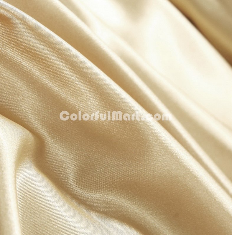 Pure Enjoyment Champagne Silk Bedding Silk Duvet Cover Set - Click Image to Close