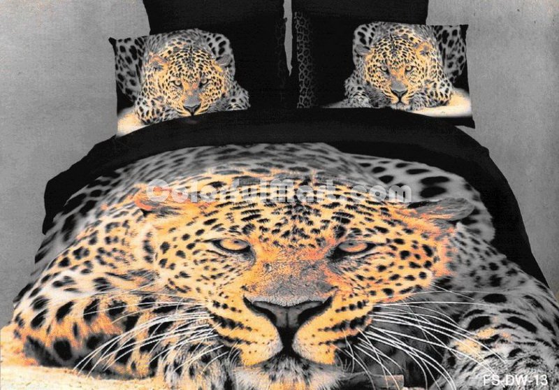Oil Painting Cheetah Print Bedding Sets - Click Image to Close