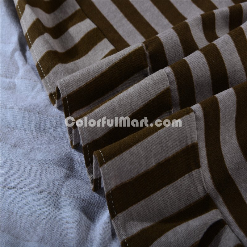 Stripes Coffee Bedding Modern Bedding Cotton Bedding Gift Idea - Click Image to Close