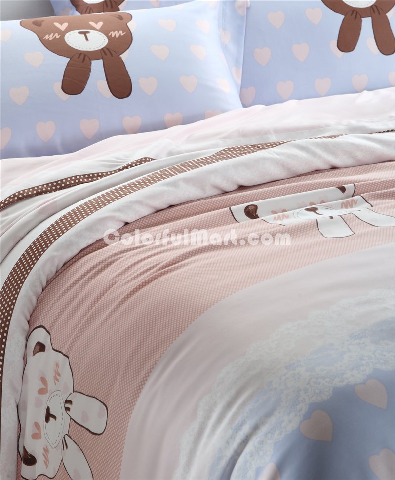 The Cubs Blue Bedding Set Girls Bedding Floral Bedding Duvet Cover Pillow Sham Flat Sheet Gift Idea - Click Image to Close