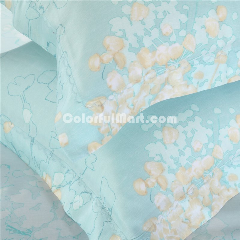 Gentle And Cultivated Blue Bedding Set Luxury Bedding Girls Bedding Duvet Cover Pillow Sham Flat Sheet Gift Idea - Click Image to Close