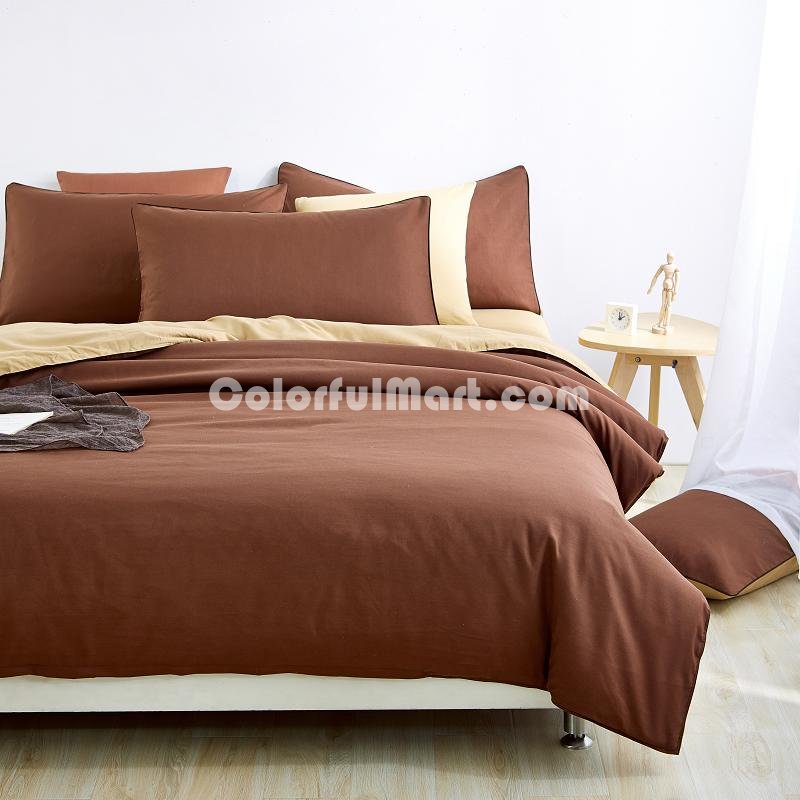 Gold Brown Bedding Set Duvet Cover Pillow Sham Flat Sheet Teen Kids Boys Girls Bedding - Click Image to Close