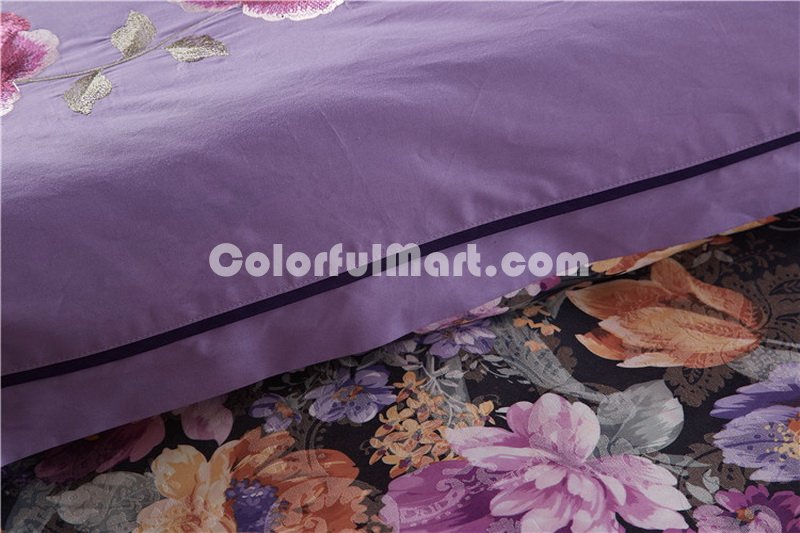 Seduction Purple Flowers Bedding Luxury Bedding - Click Image to Close