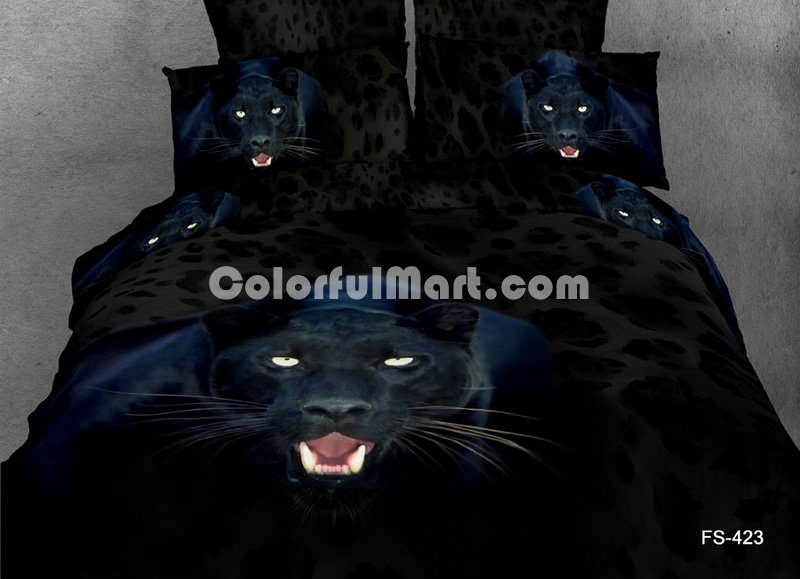 Black Leopard Style2 Cheetah Print Leopard Print Bedding Set - Click Image to Close