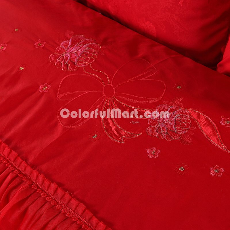 Amazing Gift Romantic Wedding Red Bedding Set Princess Bedding Girls Bedding Wedding Bedding Luxury Bedding - Click Image to Close