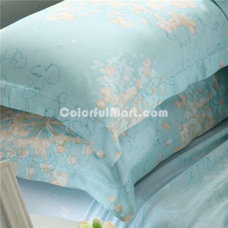 Gentle And Cultivated Blue Bedding Set Luxury Bedding Girls Bedding Duvet Cover Pillow Sham Flat Sheet Gift Idea - Click Image to Close