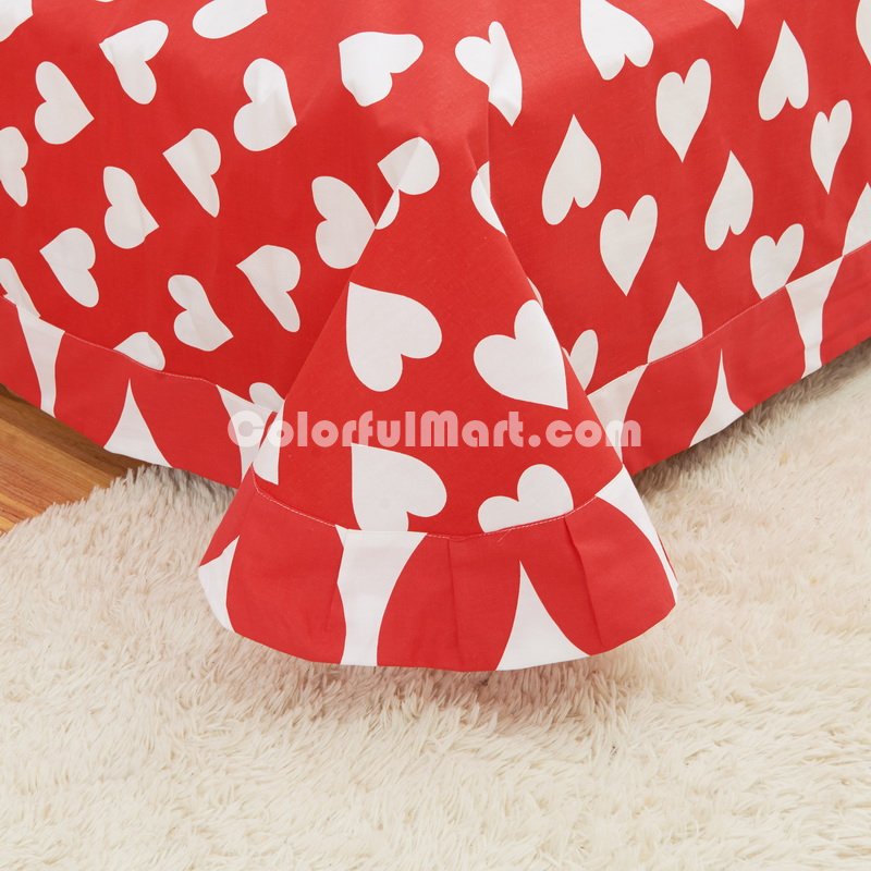 Heart Red Bedding Kids Bedding Teen Bedding Dorm Bedding Gift Idea - Click Image to Close