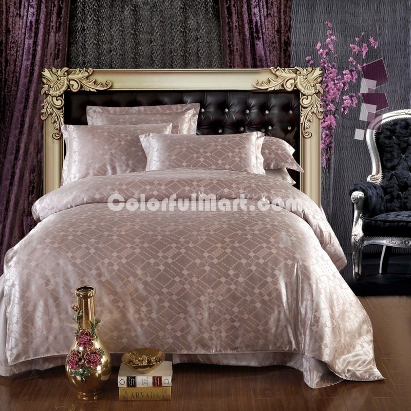 Colorful Imagination Coffee Jacquard Damask Luxury Bedding - Click Image to Close