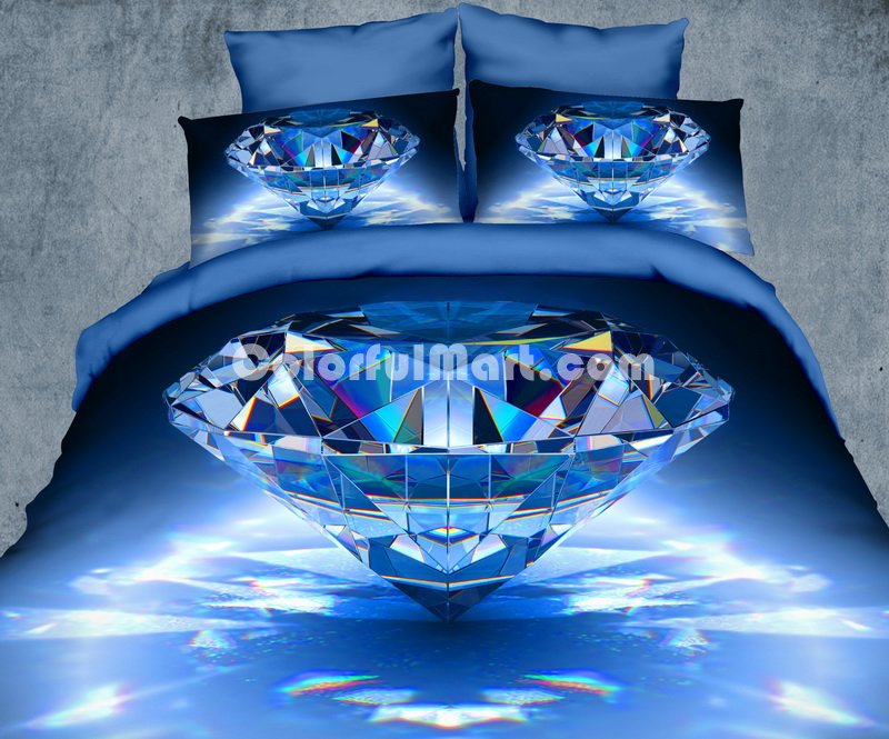 Shining Diamond Blue 3d Bedding Luxury Bedding - Click Image to Close
