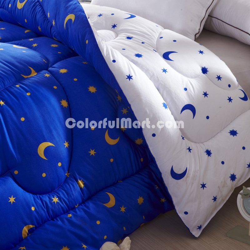Star In My Heart Blue Comforter Moons And Stars Comforter Down Alternative Comforter - Click Image to Close