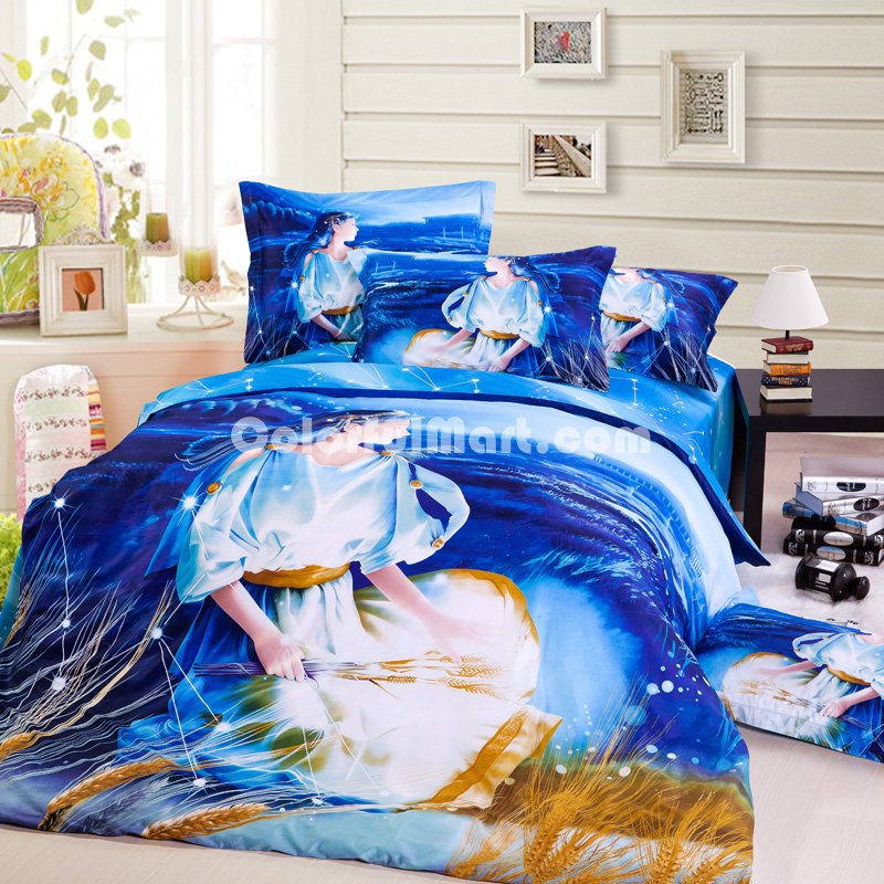 Virgo Oil Painting Style Zodiac Signs Bedding Set - Click Image to Close