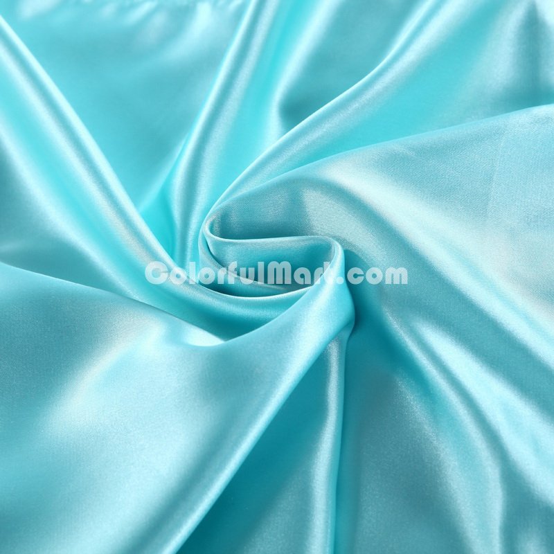 Sea Blue Silk Pillowcase, Include 2 Standard Pillowcases, Envelope Closure, Prevent Side Sleeping Wrinkles, Have Good Dreams - Click Image to Close