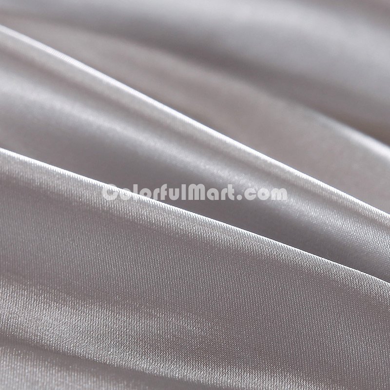 Great Taste Silver Gray Duvet Cover Set Silk Bedding Luxury Bedding - Click Image to Close