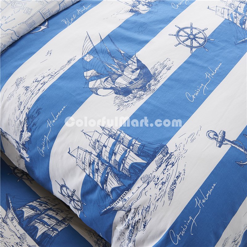 Sailing Logbook Blue Bedding Set Teen Bedding Dorm Bedding Bedding Collection Gift Idea - Click Image to Close