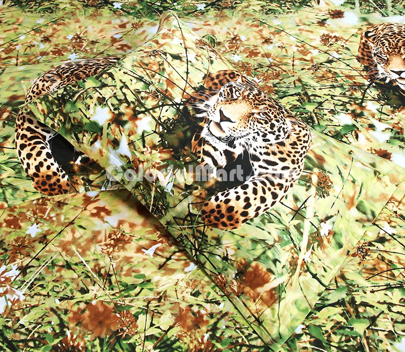 Gift Ideas Leopard Green Bedding Sets Teen Bedding Dorm Bedding Duvet Cover Sets 3D Bedding Animal Print Bedding - Click Image to Close