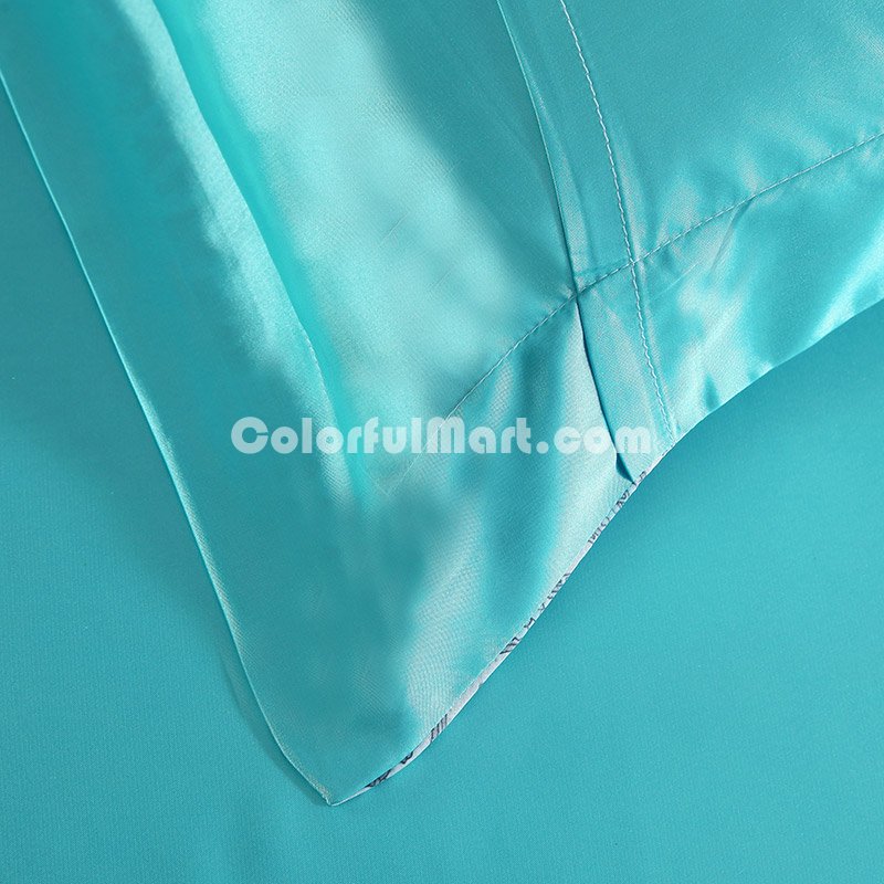 Amorous Feelings Water Blue Silk Duvet Cover Set Silk Bedding - Click Image to Close