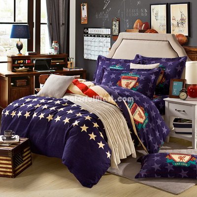 American Style Blue Teen Bedding College Dorm Bedding Kids Bedding
