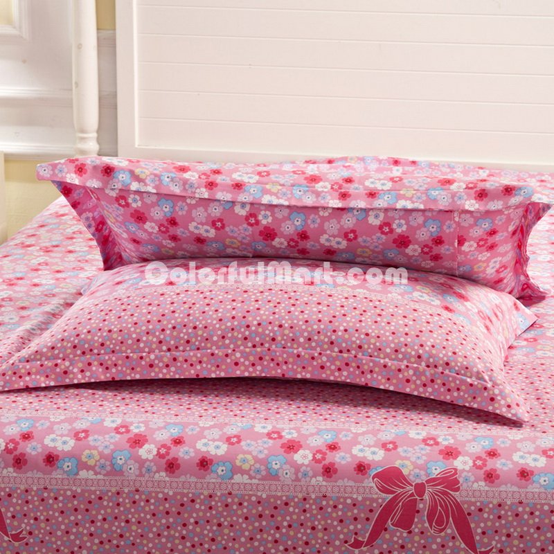 Flower Bowknot Pink Modern Bedding Cheap Bedding - Click Image to Close