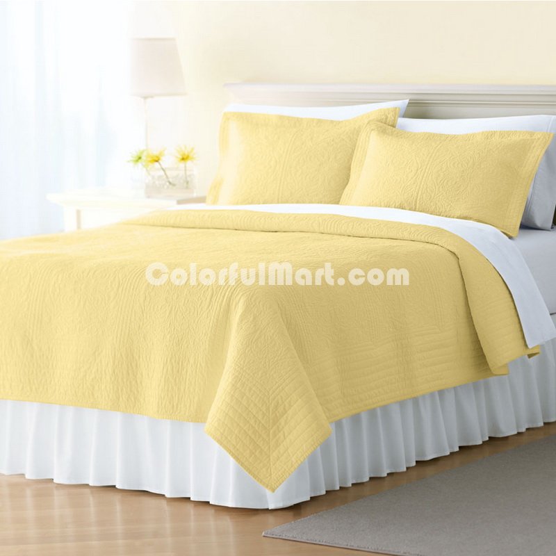 Yellow 3 Pieces Quilt Sets - Click Image to Close