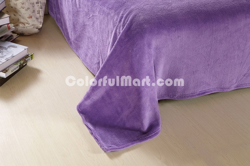 Light Blue And Purple Coral Fleece Bedding Teen Bedding - Click Image to Close