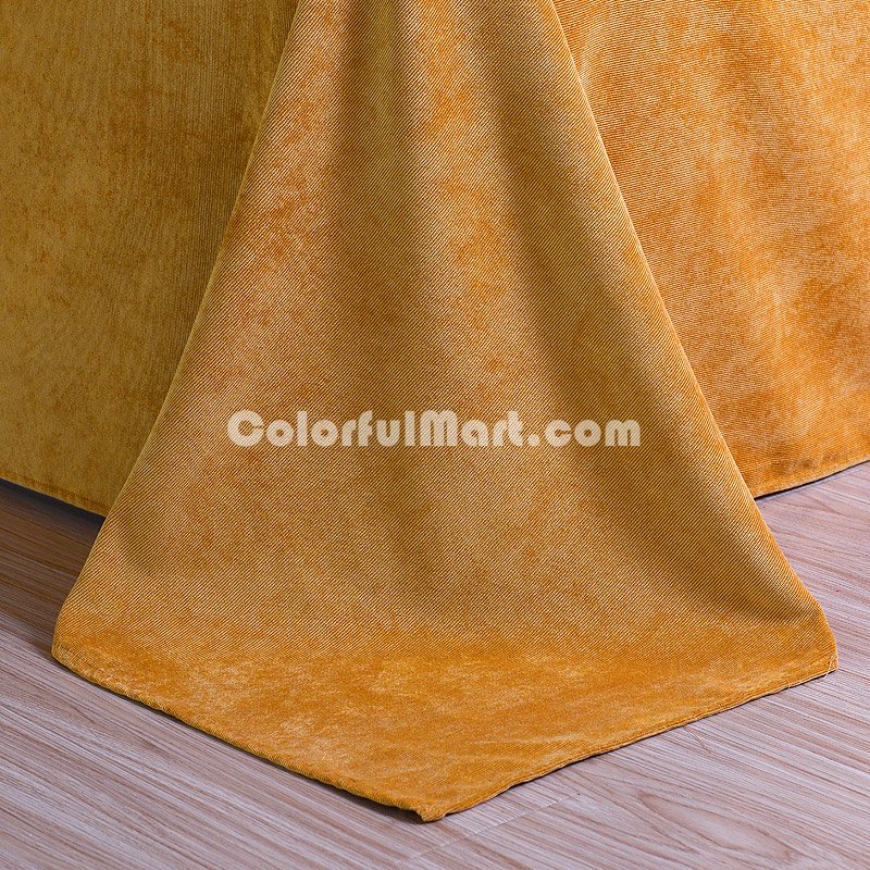 Golden Duvet Cover Set Corduroy Bedding - Click Image to Close